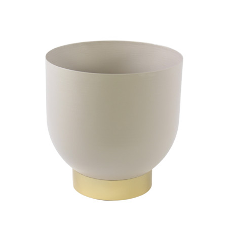 VASO AVORIO ORO D25X25CM IN  METALLO