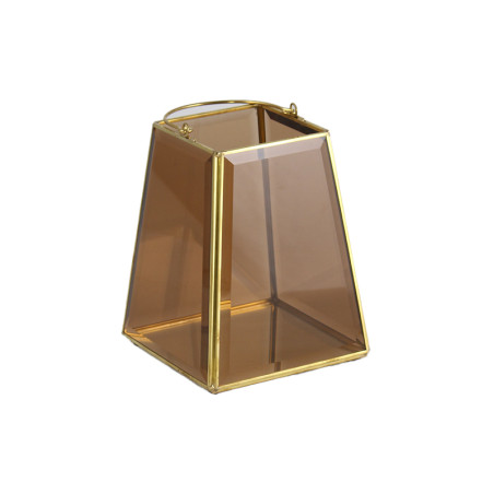 PORTACANDELA 13X13X16 ORO MARRONE