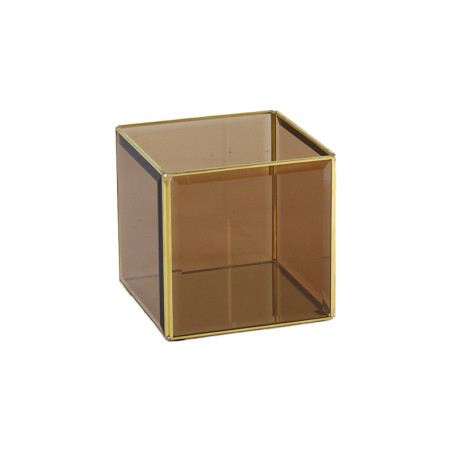 PORTACANDELA 11X11X11 ORO MARRONE