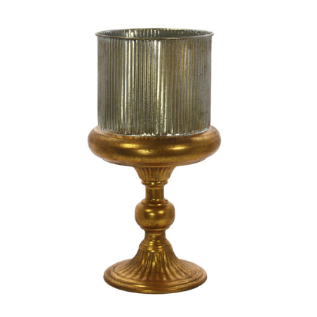 VASO ARGENTO  CON BASE IN ORO D22X41 METALLO