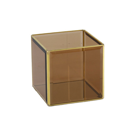 PORTACANDELA 15X15X15 ORO MARRONE