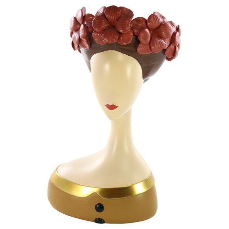 BUSTO FIORI ROSSO PORTA  VASO 30X24X50