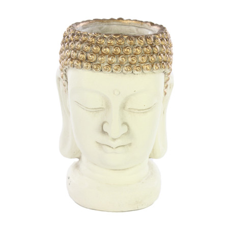 BUDDHA PORTAVASO BIANCO/ORO 25X24X35