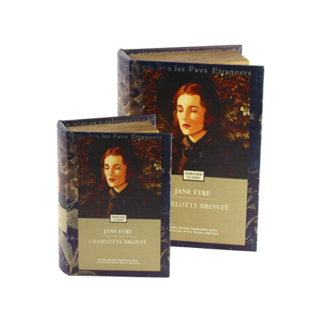 SET 2 SCATOLE LIBRO LEGNO DECORAZIONE  JANE EYRE