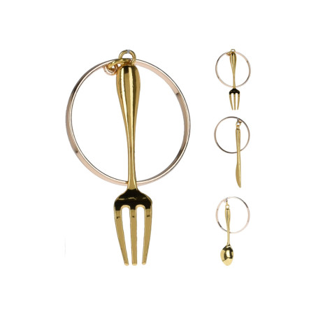 SET 4 PORTA-TOVAGLIOLI 6CM  CON POSATE ORO