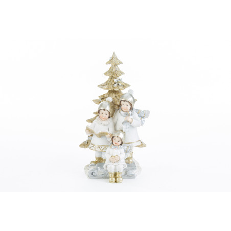 ALBERO BIMBI NATALIZI RESINA ORO 11X11X21