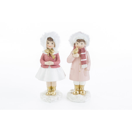 BIMBI NATALE RESINA ROSA 2 ASS 7X19H