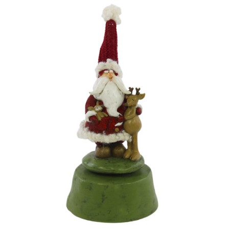 BABBO NATALE ROSSO CON CARILLON D10X21 CM