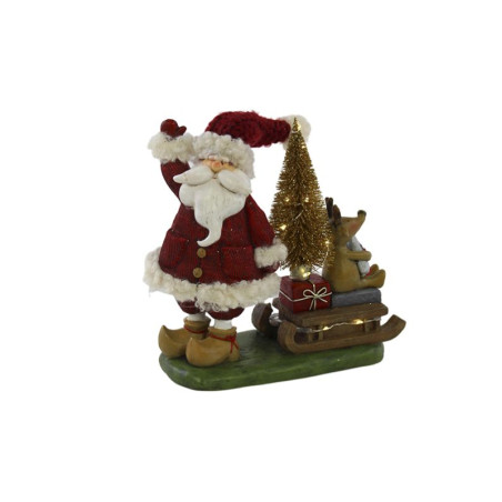 BABBO NATALE RED CON  SLITTA LED 18X8X26