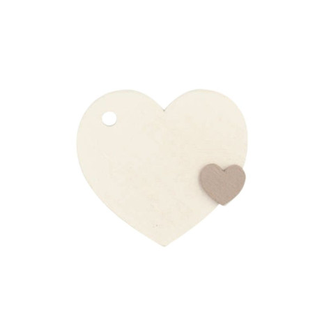 CUORE LEGNO BIANCO DA APPENDERE