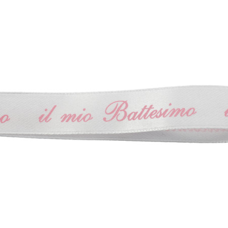 NASTRO RASO BATTESIMO ROSA MM15X25MT