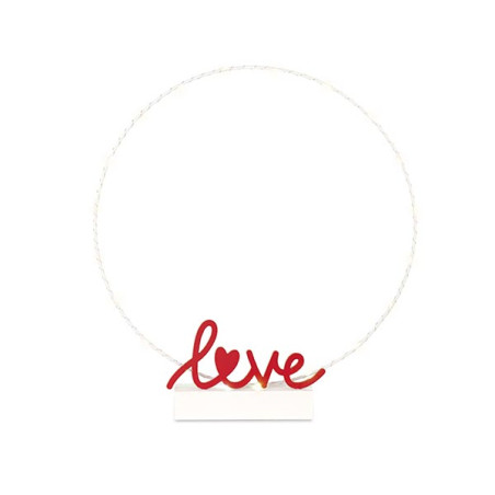 CERCHIO BIANCO CON LOVE E LED