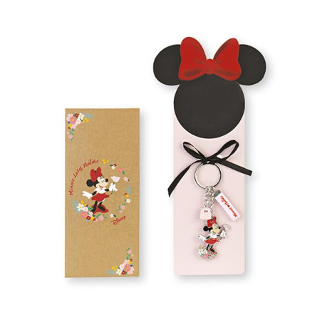 PORTACHIAVI MINNIE CON FIORI CON BUSTA