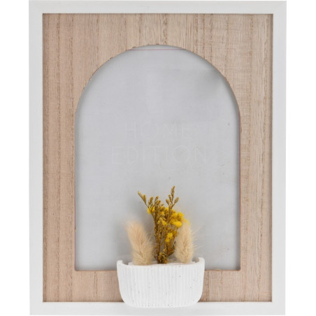 PORTAFOTO LEGNO DECORAZIONE FIORI 20X25