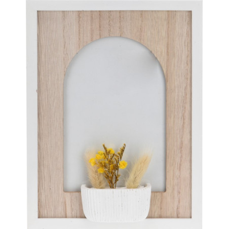 PORTA FOTO LEGNO DECORAZIONI FIORI