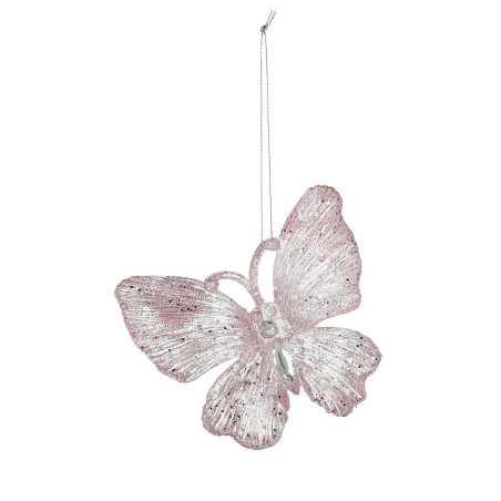 SET 2 FARFALLE PENSILI ROSA 10CM