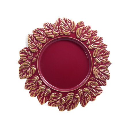 SOTTOPIATTO BURGUNDY-ORO D35 PVC