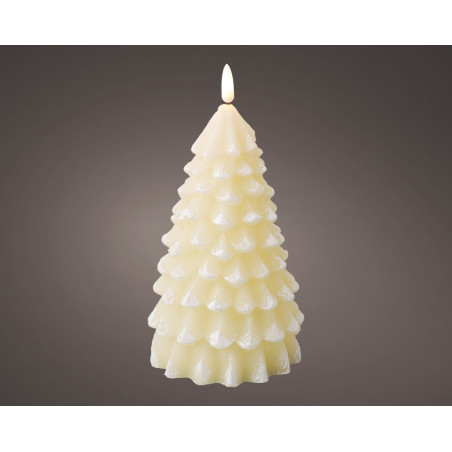 CANDELA ALBERO CON LED CREMA 21CM