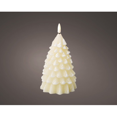 CANDELA ALBERO CON LED CREMA 18CM