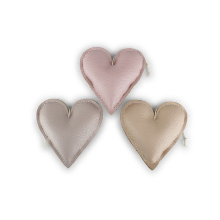 CUORE SEMIPELLE BEIGE-CREMA-ROSA 8CM