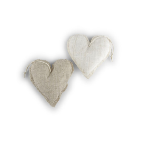 CUORE STOFFA CREMA-BEIGE 8.5CM