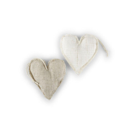 CUORE STOFFA CREMA-BEIGE 6.8CM