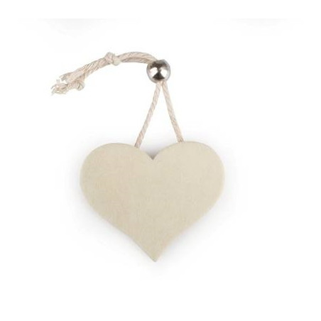 PENDENTE CUORE FELTRO CREMA D6CM