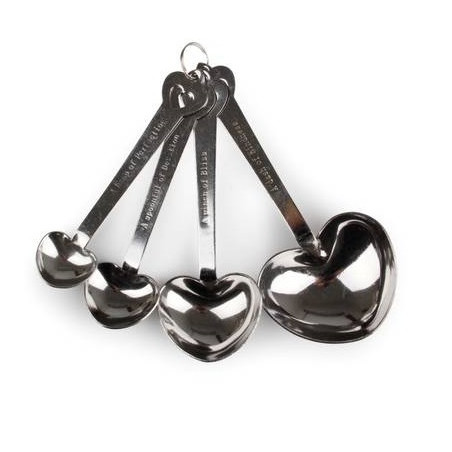 CUCCHIAI CUORE METALLO SILVER H10-14CM