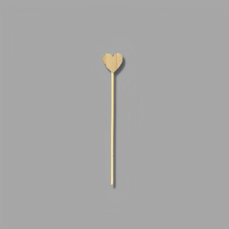 SET 7 SPILLONI CUORE LEGNO 3CM NATURALE