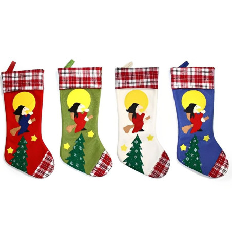 CALZA BEFANA TESSUTO SCOZZESE 40CM 4ASSORTITI