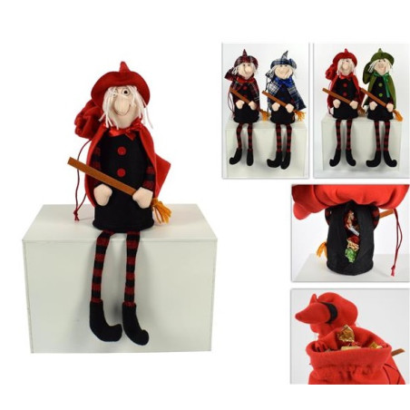 BEFANA PORTACIOCCOLATINI 25CM 4COLORI