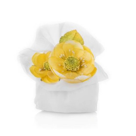 SACCHETTO BIANCO CON FIORE YELLOW