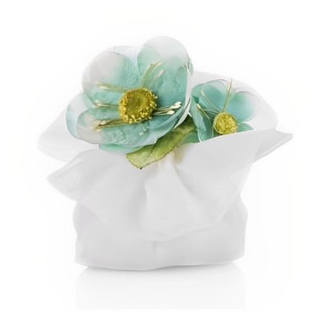 SACCHETTO BIANCO CON FIORE TIFFANY