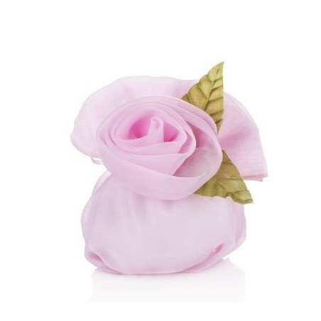 SACCHETTO ORGANZA CON ROSA