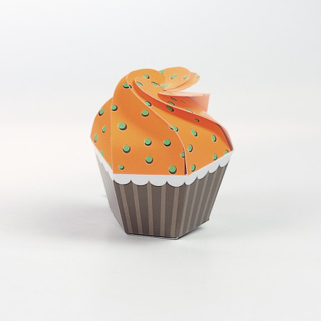 PORTA CONFETTI CUPCAKE FLUO ARANCIO VERDE 6X6