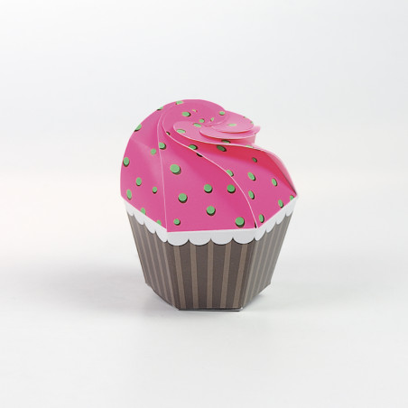 PORTA CONFETTI CUPCAKE FLUO FUXIA VERDE 6X6X7