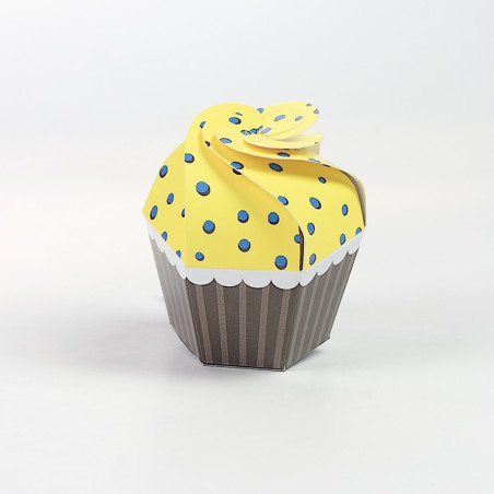 PORTA CONFETTI CUPCAKE FLUO GIALLO BLUE 6X6X7