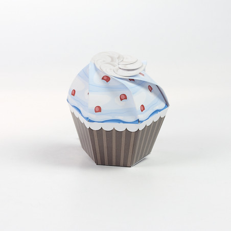 CUPCAKE CELESTE CON CILIEGE 6X6X7 CM