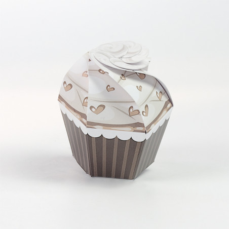 CUPCAKE TORTORA CON CUORI 6X6X7