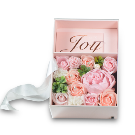 SCATOLA REGALO FIORI PINK 24X17X10CM