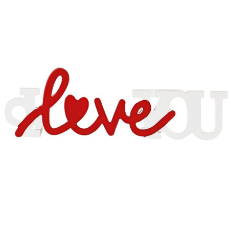 SCRITTA  I LOVE YOU BIANCO-ROSSO 7X2CM