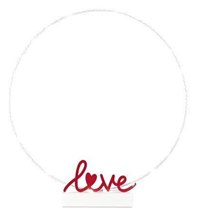 CERCHIO BIANCO CON LOVE E LED